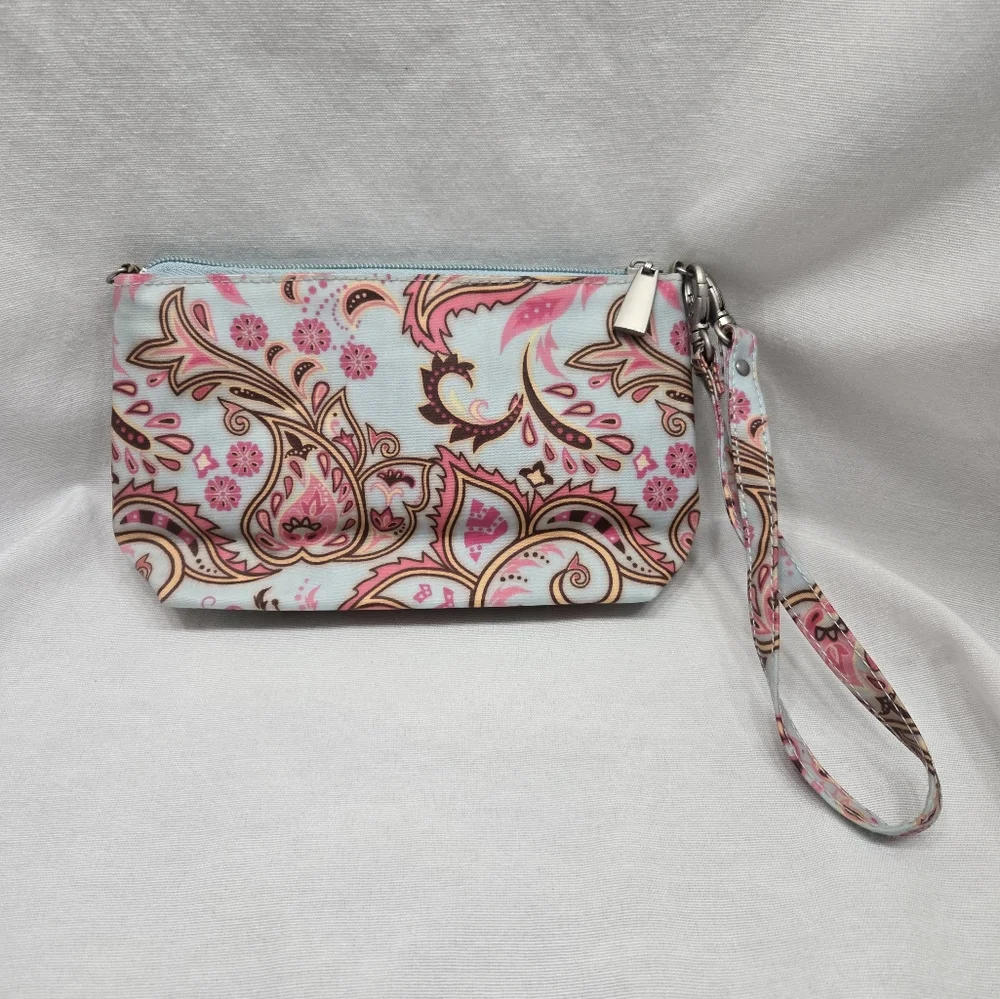Emilie Sloan Seattle Pink/Blue Print Wristlet